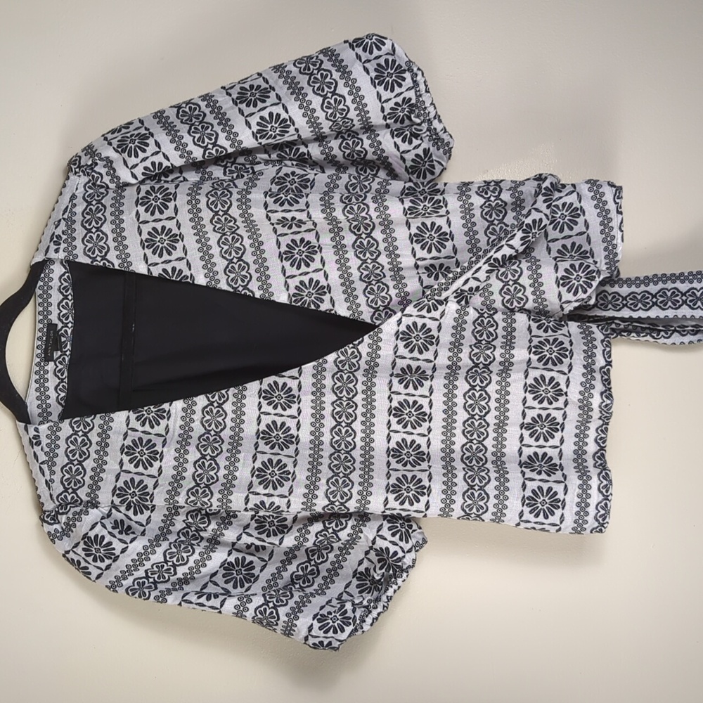 Ann Taylor Floral Wrap Shirt